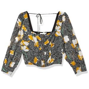 Astr The Label Balloon Sleeve Square Neck Top